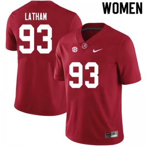 NCAA Women's Alabama Crimson Tide #93 Jah-Marien Latham Stitched College 2020 Nike Authentic Crimson Football Jersey NM17K87IP